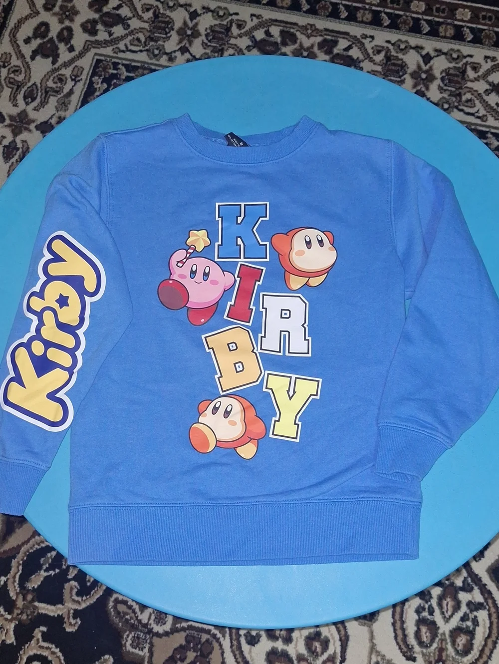 Nintendo Kirby Bright Blue Graphic Sweatshirt
